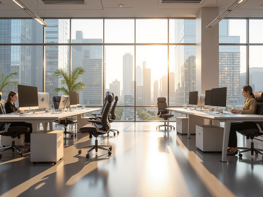 公司团队办公环境,现代化办公室,专业商务人士工作场景