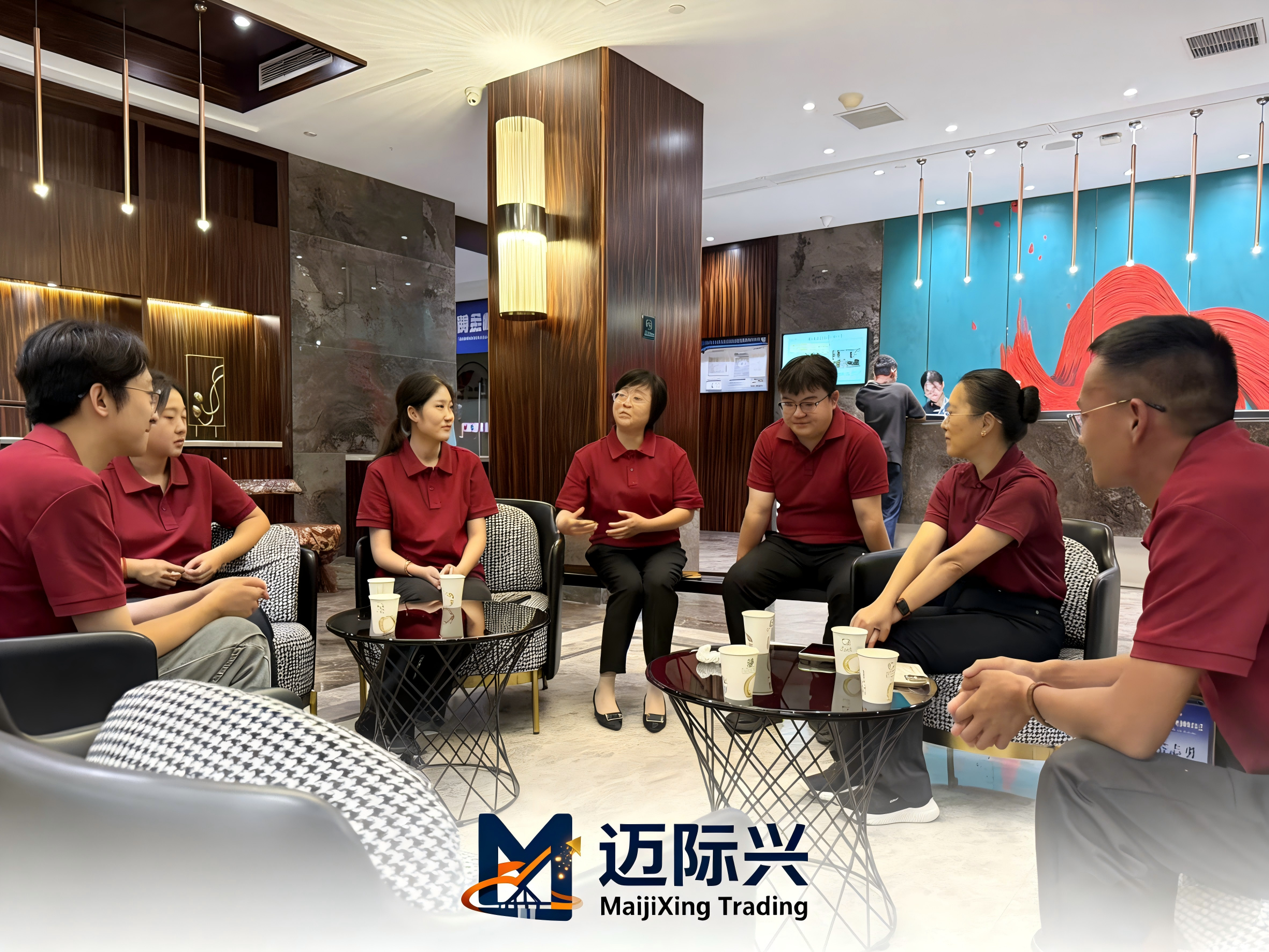Modern office environment with professional business team working, showing corporate culture and work atmosphere